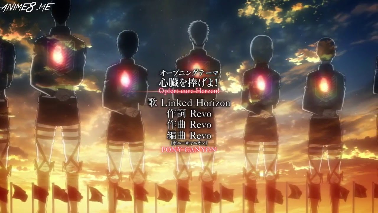 Attack on Titan Season 2 - Official Opening Song - Shinzou wo Sasageyo