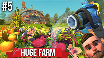 MY BIGGEST FARM YET + WATER CANNON!! - SCRAP MECHANICS SURVIVAL #5