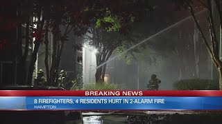 12 people, including 8 firefighters, hurt in Hampton apartment building fire