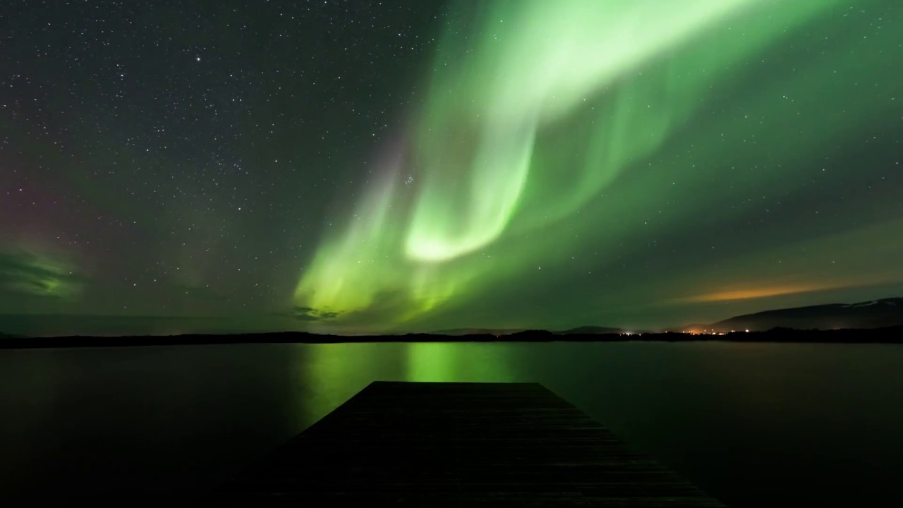 Aurora borealis timelapse shot near Borgarnes in Iceland - YouTube