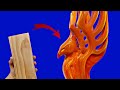 Power carving a Phoenix out of a pine 2x4