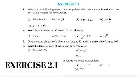 NCERT - Class 9th | Mathematics- Polynomials | Detailed Solution | Exercise 2.1 |  Krish Bhutani