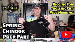 SPRING CHINOOK PREP PART 2 - RIGGING FOR TROLLING TRIANGLE FLASHERS WITH CUT PLUG HERRING DEMO