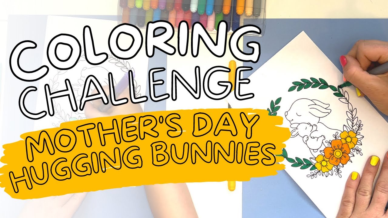 Toddler Coloring Challenge - Hugging Bunnies | Color-Along Perfect For ...