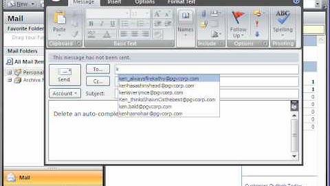 Outlook Auto-Complete