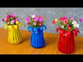 Amazing Basket Flower Pot from Recycled Plastic Bottle | DIY Moss Rose Vase