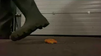 Stomping some fruit with boots