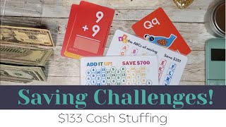 $133 SAVING CHALLENGES CASH STUFFING | August 2022 | #bcl 🖤