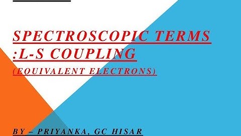 spectroscopic terms for equivalent electrons