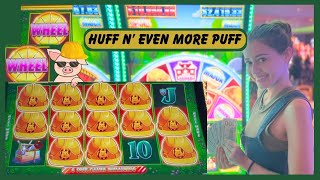 2 WHEEL COINS!!! 12 Hats On One Spin!!! Huff N Even More Puff Slot Machine!!!