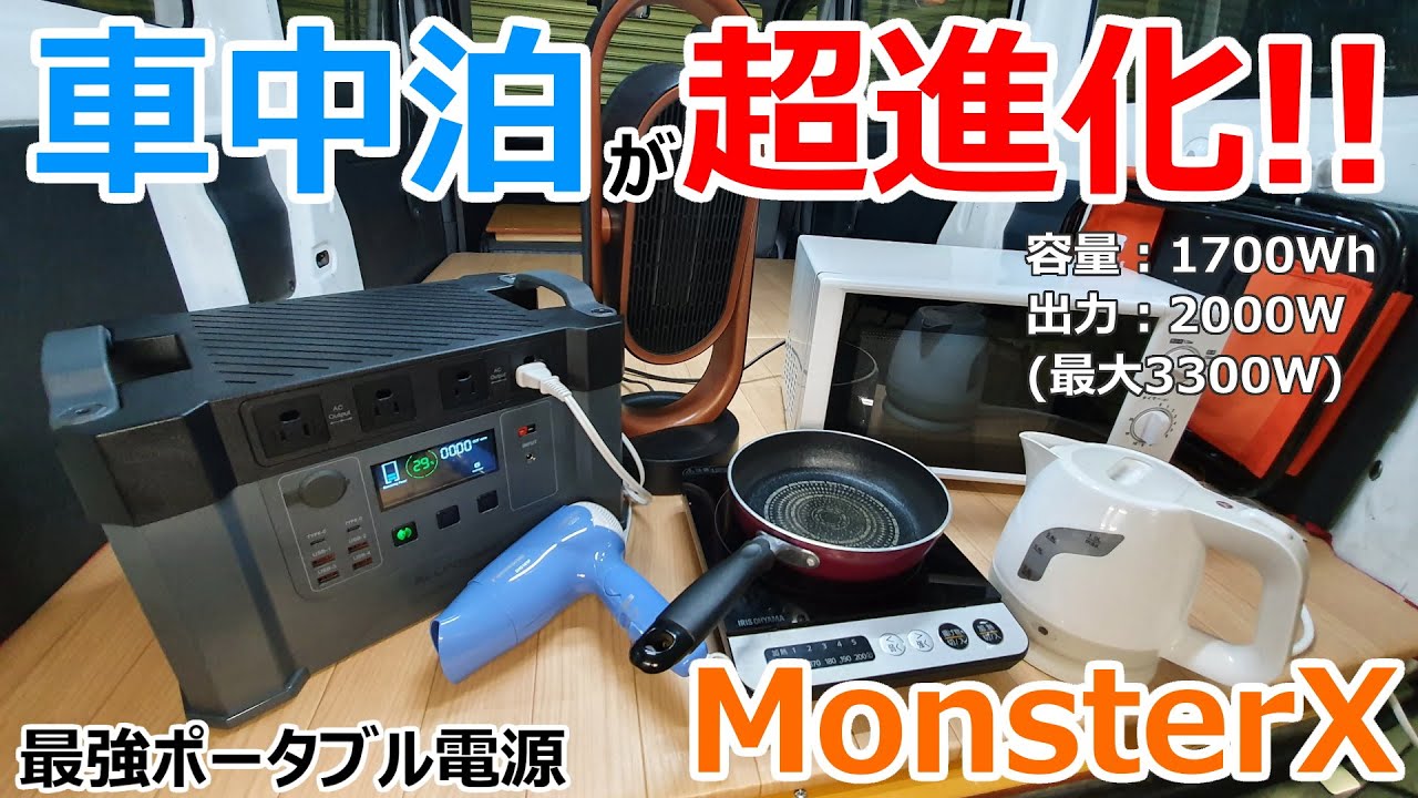 Monster portable power supply with 3300W output and 1700W capacity