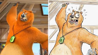 Details Cartoon vs Drawing with Grizzy & The Lemmings Cartoon Characters 😂 Update