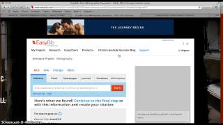 Using EasyBib to create Citations