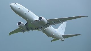 [4K] Royal Air Force Boeing P8A Poseidon Training at Prestwick Airport May 2022