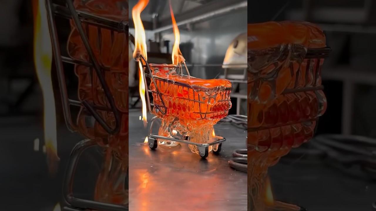Melting Glass Poured on Mini Cart | Oddly Satisfying 