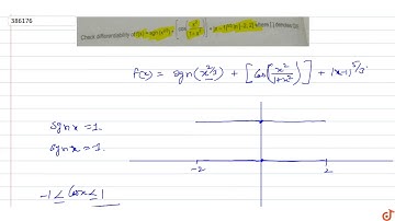 Check differentiability of `f(x)=s g n(x^(2/3))+[cos((x^2)/(1+x^2))]+|x-1|^(5/3)` in [-2,2] wh