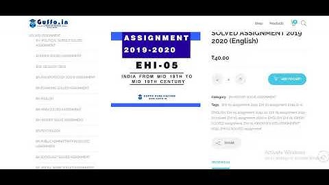 EHI 05 India from mid 18th to mid 19th Century IGNOU SOLVED ASSIGNMENT 2019 2020 English