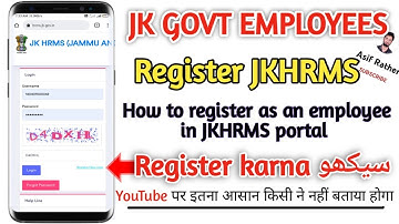 How to register on JK HRMS Portal | J&k Govt Employees register on HRMS PORTAL | JK HRMS | J&k  HRMS