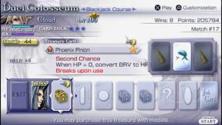 Dissidia: Final Fantasy- "BlackJack Course" - Cloud Lv.100 Vs Lv 150s (Bartz & Sephiroth)