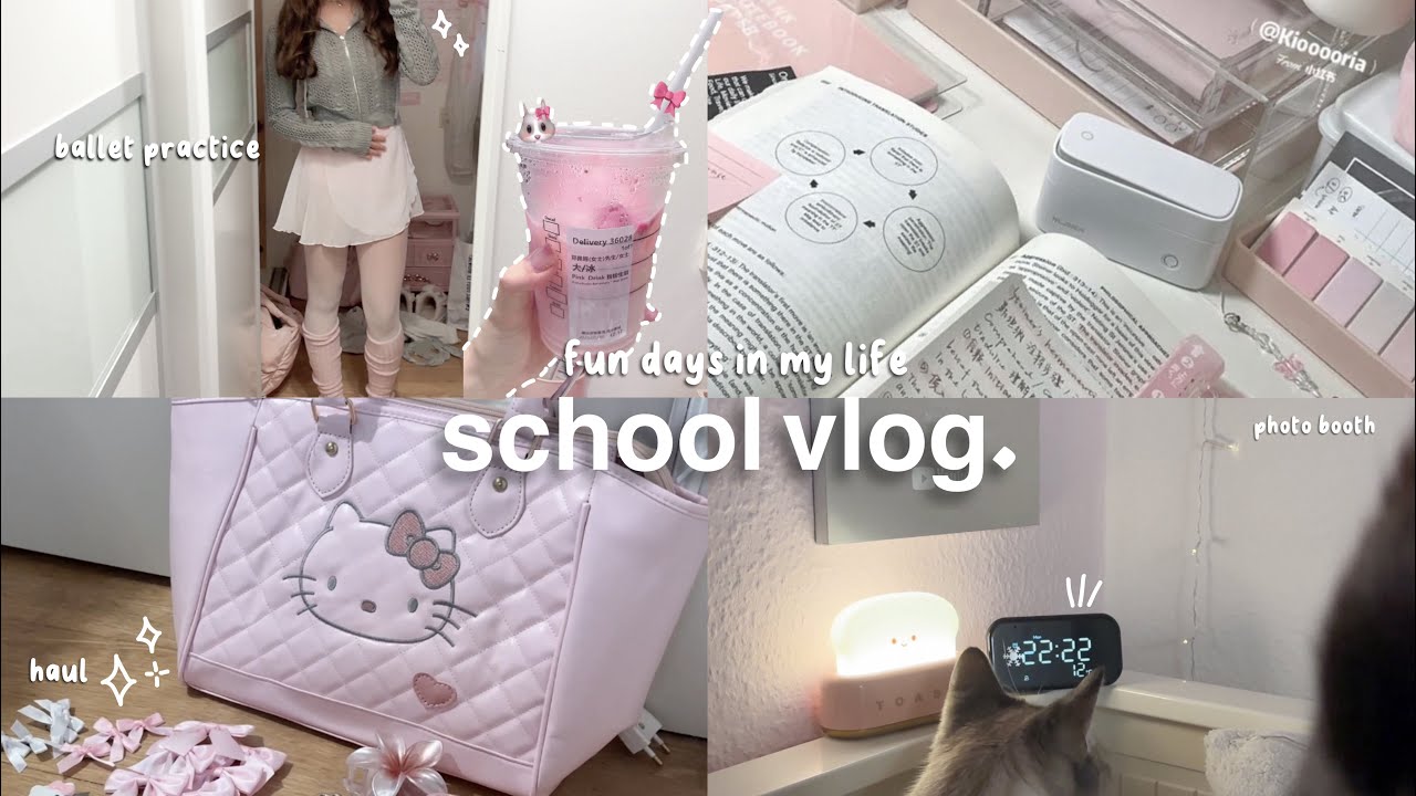 school days in my life🖇️: come with me to school, photo booth, ballet & badminton, grwm