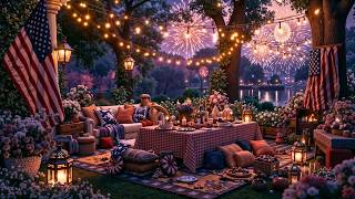🇺🇸 America 250 Celebration at the Lake House 🎆 Patriotic Fireworks, Cozy Campfire & Piano Ambience screenshot 5