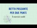 2) trovare l'equazione della retta passante per due punti - 3 esercizi svolti
