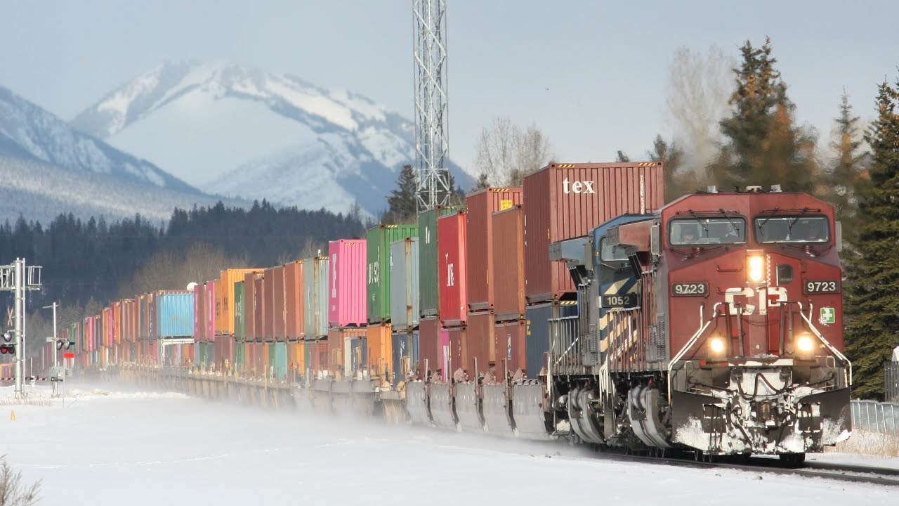 MASSIVE TRAIN!!!! Canadian Pacific Intermodal (CP 198) East at Canmore, AB!