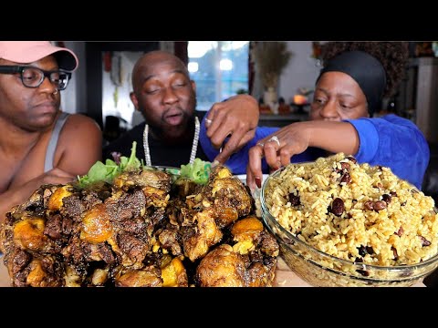 JAMAICAN OXTAILS IN 5 MINUTES!| RECIPE| RICE AN PEAS| MUKBANG EATING SHOW!