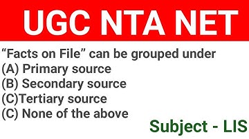 UGC NTA NET Library and Information Science question by Vipin