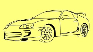 How to draw Toyota Supra - Как нарисовать Тойоту Супру - Cómo dibujar Toyota Supra