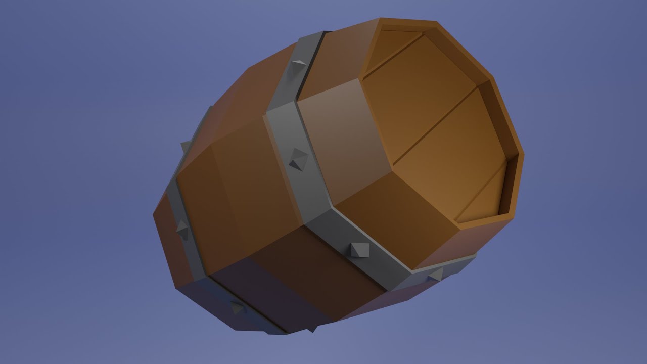3D Model of a Low Poly Barrel in Blender - YouTube
