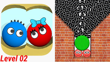 Lucky Balls Vs Hide Ball puzzle solve satisfying Gameplay 🫥🫣🟥🔴💣 walkthrough iOS Android Level 02