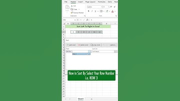 How To Sort Left To Right in Excel | Excel Tips