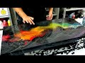 🌈 Rainbow Swipe Technique + Black and White Lacing ~ Acrylic Pouring ~ Brightline Series