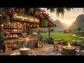Sunset Jazz at Cozy Village Cafe 🌅 Smooth Coffee Shop Music for Quiet Evenings
