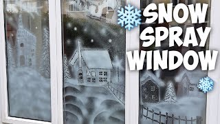 Stencil Snowflakes on Windows with Temporary Snow Frost
