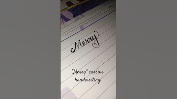 How to write "Merry" in cursive writing🤔#shorts#shortsfeed #handwriting#cursive #calligraphy#writing