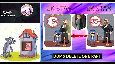 DOP 5 delete one part|all level|riddle game level 215 to 245
