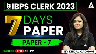 IBPS Clerk 2023 | IBPS Clerk English Most Expected Question Paper | English by Kinjal Gadhvi #7