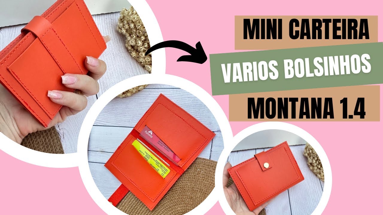 Como Fazer Mini Carteira I PASSO A PASSO Carteira no Sintético I Carteira pequena Sintético Montana