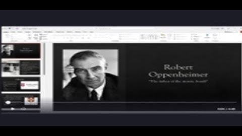 Oppenheimer  Powerpoint and commentary