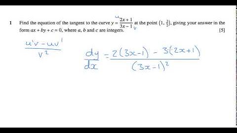 C3 2007 January q1 - A2 Maths - Product Rule/Quotient Rule