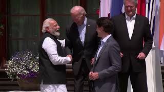 PM Modi with US President Joe Biden and PM Trudeau of Canada at  G7 Summit in Germany Resimi