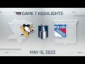 NHL Game 7 Highlights | Penguins vs. Rangers - May 15, 2022