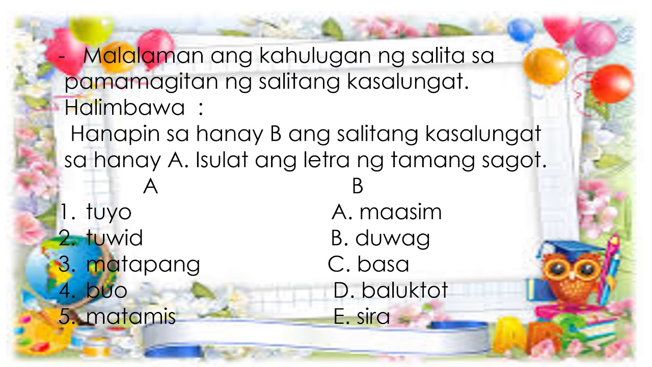 Paggamit ng pahiwatig upang malaman ang kahulugan ng mga sal