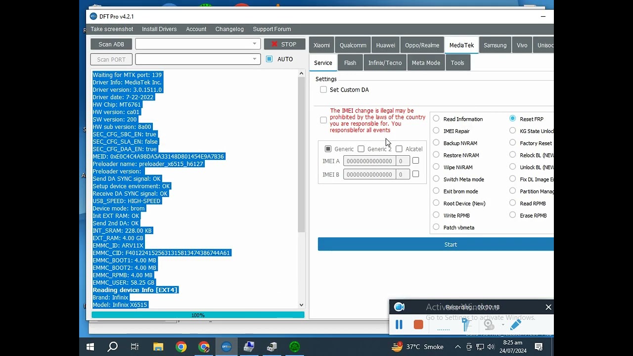 infinix x6515 latest frp by test point, Infinix phone FRP reset 