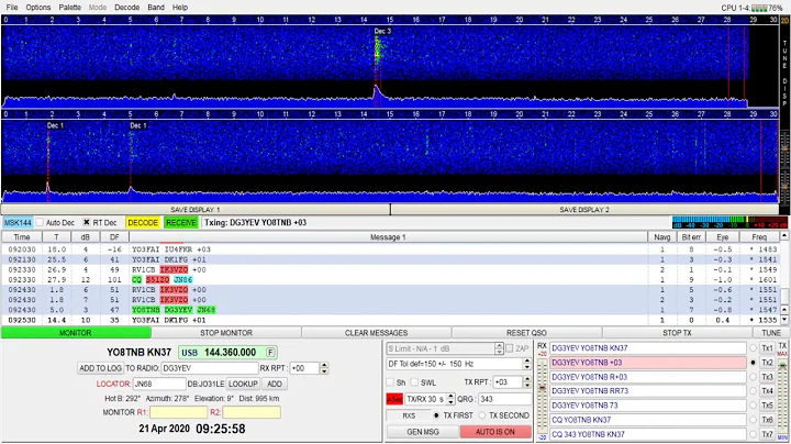 🔴 Meteor Scatter | Lyrids | MSK144 MS Contacts