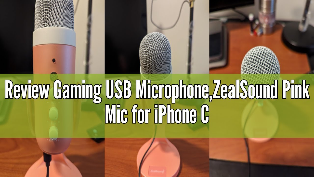 Review Gaming USB Microphone,ZealSound Pink Mic for iPhone Computer PC ...
