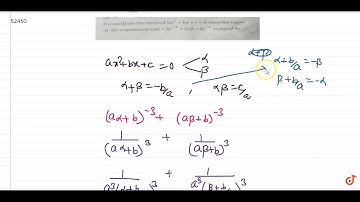 If `alpha` and `beta`  are the roots of `ax^2+bx +c=0` then the value of the expression `(aalph...
