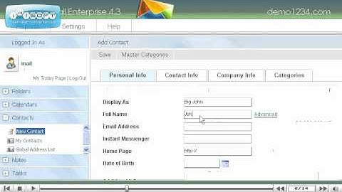 BMChosting SmarterMail create contact   tutorial